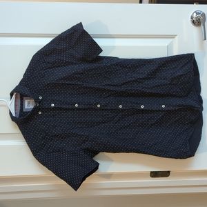 Zara Slim Fit Button Down Shirt, Medium, Navy Blue
